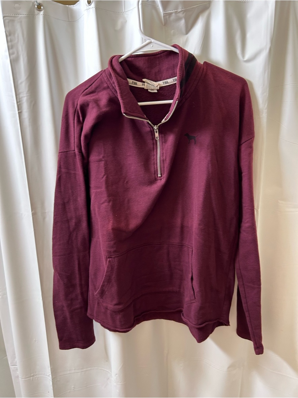 PINK Victoria's Secret Zip-Up Pullover in Burgundy